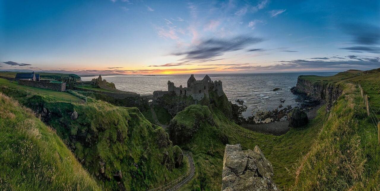 The Northern Ireland coastline at sunset